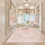 zesthome Pink Rug - 5x7 Area Rugs for Bedroom, Stain Resistant Washable Rugs for Nursery Room, Living Room, Home Decor, Girls Rug (Pink/Blue,5'x7')