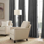 RYB HOME Grey Velvet Curtains 72 inches with Hook Belt, Soft Fabric Room Darkening Thermal Insulated Luxurious Home Decor Curtains for Living Room Bedroom, W 52" x L 72", 2 Panels Set