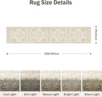 Hallway Washable Runner Rug 2x10 - Non Slip Vintage Kitchen Runner Rugs for Entryway Low-Pile Waterproof Long Runners for Living Room Bedroom Medallion Indoor Floor Mat for Bathroom Laundry Beige