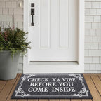 HLFMVWE Front Door Indoor Outdoor Entrance Doormat Grey Rubber Welcome Door Mat Come Inside This House Doormat Anti Slip Easy to Clean Corridor Patio Entry Mat 28" x 18"