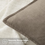 MIULEE Decorative Linen Pillow Covers 18x18 Inch Tan Taupe