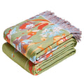MSGKV Boho Throw Blanket 60"x80" Summer Cotton Butterfly Floral Blanket