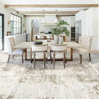 XLUEZ 9x12 Area Rug for Living Room, Washable Modern Abstract Large Area Rug Neutral Soft Non Slip Kids Rug Stain Resistant Indoor Carpet for Bedroom Dining Room Playroom Office(BeigeBrown, 9'x12')