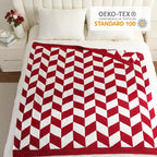 Snuggle Sac Christmas Red Blankets for Bed, Super Soft Warm Christmas Blankets Oversized Cozy Knit Fuzzy Blanket for Living Room, Red,60x80 inches