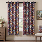 Topfinel Rust Boho Floral Curtains 72 Inches Long French Country Grommet Botanical Hummingbird Woodland Patterned Lemon Drapes for Bedroom Dining Living Room