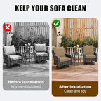 4Pcs Outdoor Cushion Covers, Patio Cushion Covers,Stretch Elastic Slipcovers, Replacement Washable & Reusable Furniture Protector for Patio Couch (Khaki,Cover Only)