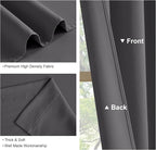 PONY DANCE Curtains 45 inch Length - Double Panels Back Tab & Rod Pocket Thermal Insulated Short Blackout Drapes for Kitchen Bedroom, 52" x 45" Per Panel, Dark Grey, 2 Pieces