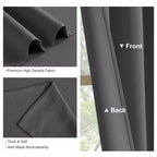 PONY DANCE Blackout Curtains 84 inches Long 2 Panels Set - Thermal Insulated Back Tab/Rod Pocket Drapes for Bedroom and Living Room, 52 Inches Wide, Gray