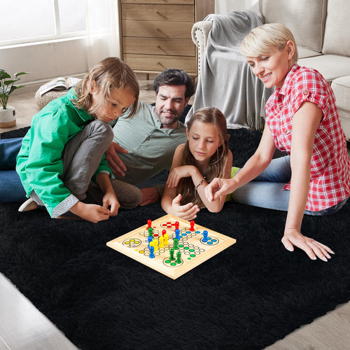 10X14 Large Shag Area Rugs for Living Room Bedroom,Big Soft Black Fluffy Rug for Bedroom Dorm,Indoor Carpet Plush Rugs for Living Room Home Decor,Black