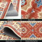HEBE Boho Kitchen Rug Sets 3 Piece with Runner Non Slip Kitchen Rugs and Mats Washable Kitchen Mats for Floor Thick Kitchen Floor Mat Carpet Runner Rugs for Hallway Laundry Holiday Decor