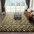 Ophanie Leopard Rugs for Living Room Bedroom, Fluffy Soft Fuzzy Cheetah Print Area Rug, Plush Shaggy Bedside Floor 5x8 Furry Carpet for Kids Baby Teen Dorm Nursery Home Decor Aesthetic