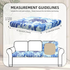 8Pcs Stretch Patio Cushion Covers,Outdoor Couch Covers Replacement,Outdoor Couch & Sofa Slipcovers,for Patio Furniture Cushion Covers,Washable Reusable Furniture Protector (Sea Turtle,Cover Only)
