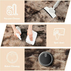 Shag Area Rug for Bedroom 4x6,Fluffy Area Rugs for Living Room,Soft Fuzzy Rug Non-Shedding Indoor Plush Carpet for Kids Bedroom Nursery Dorm Home Decor,Tie-Dyed Coffee