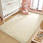 LOCHAS Ultra Soft Indoor Modern Area Rugs Fluffy Living Room Carpets for Children Bedroom Home Decor Nursery Rug 3x5 Feet, Light Champagne
