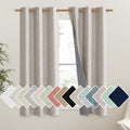 NICETOWN Brich Vintage Open Linen Weave Flax Thermal Curtains, 100% Blackout Curtains 54" Long for Dining Room, Soundproof Window Treatment Drapes for Kitchen, 42" Wide Per Panel, Set of 2