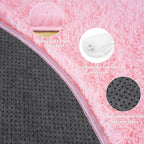Quntue 4x4.6 Feet Pink Hexagon Rugs for Princess Tent, Ultra Soft Fluffy Hexagon Area Rug for Bedroom, Cute Shag Rugs for Girls Room, Fuzzy Plush Carpet for Kids Room Tent Castle Home Decor