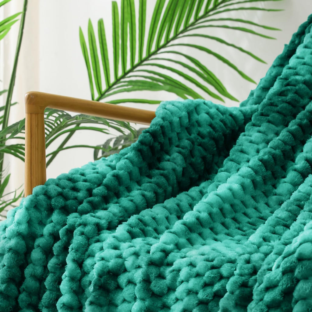 Exclusivo Mezcla Large 3D Fleece Throw Blanket for Couch, Tie-dye Teal