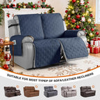 VANSOFY Waterproof Recliner Couch Covers, Sofa Covers 1-Piece Washable Reclining Sofa Cover Non-Slip Furniture Protector with Elastic Straps Pocket for Dogs, Pets(Navy Blue,2 Seater)