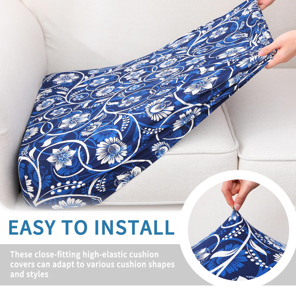 hyha Printed Couch Cushion Covers, Sofa Covers Washable for 3 Cushion Couch