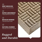 Mibao Front Door Mat Indoor Outdoor Entrance, Dirt Trapping Waterproof All-Season, All-Weather Doormat, Non-Slip Durable Natural Rubber Low Profile Easy Clean Patio Entrance Mat, 47" x 31.5", Beige