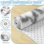 LOCHAS 8x10 Area Rugs Fluffy Living Room Bedroom Rug, Tie-Dyed Grey & White
