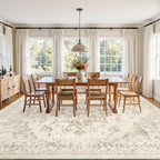 Luxturiy Area Rugs 9x12 Living Room: Bedroom Washable Carpet Beige/Ivory