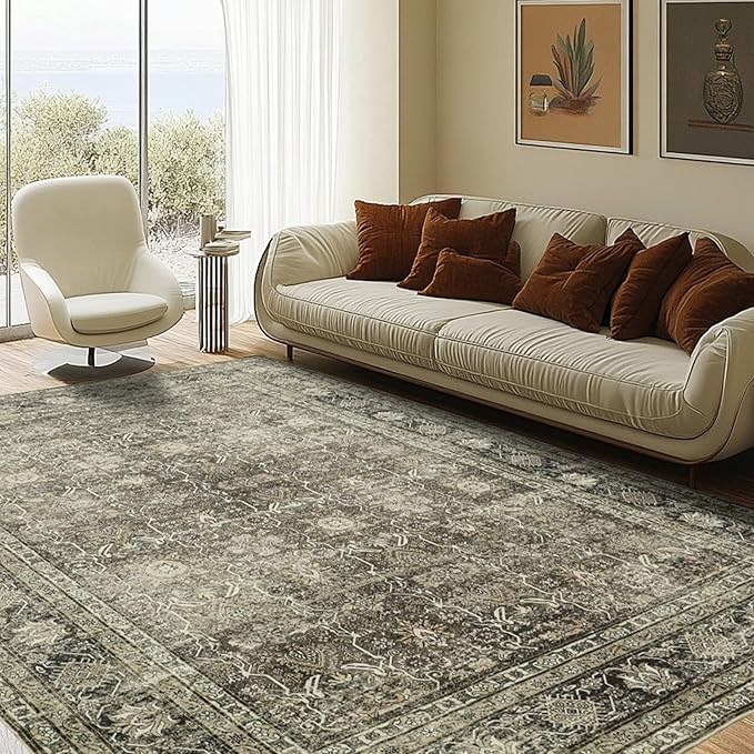 8x10 Retro Washable Area Rugs for Living Room,Bedroom,Dining Room,Nursery