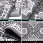 HEBE Boho Kitchen Rugs Set of 3, Non Slip Washable Kitchen Mats for Floor