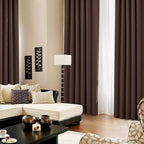 Deconovo Blackout Curtains, Thermal Insulated, W52 x L84 2 Panels, Back Tab, Machine Washable, Room-Darkening Drapes for Bedroom/Living Room Chocolate