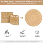 Hausattire Jute Braided Round Rug, Natural, 4 ft