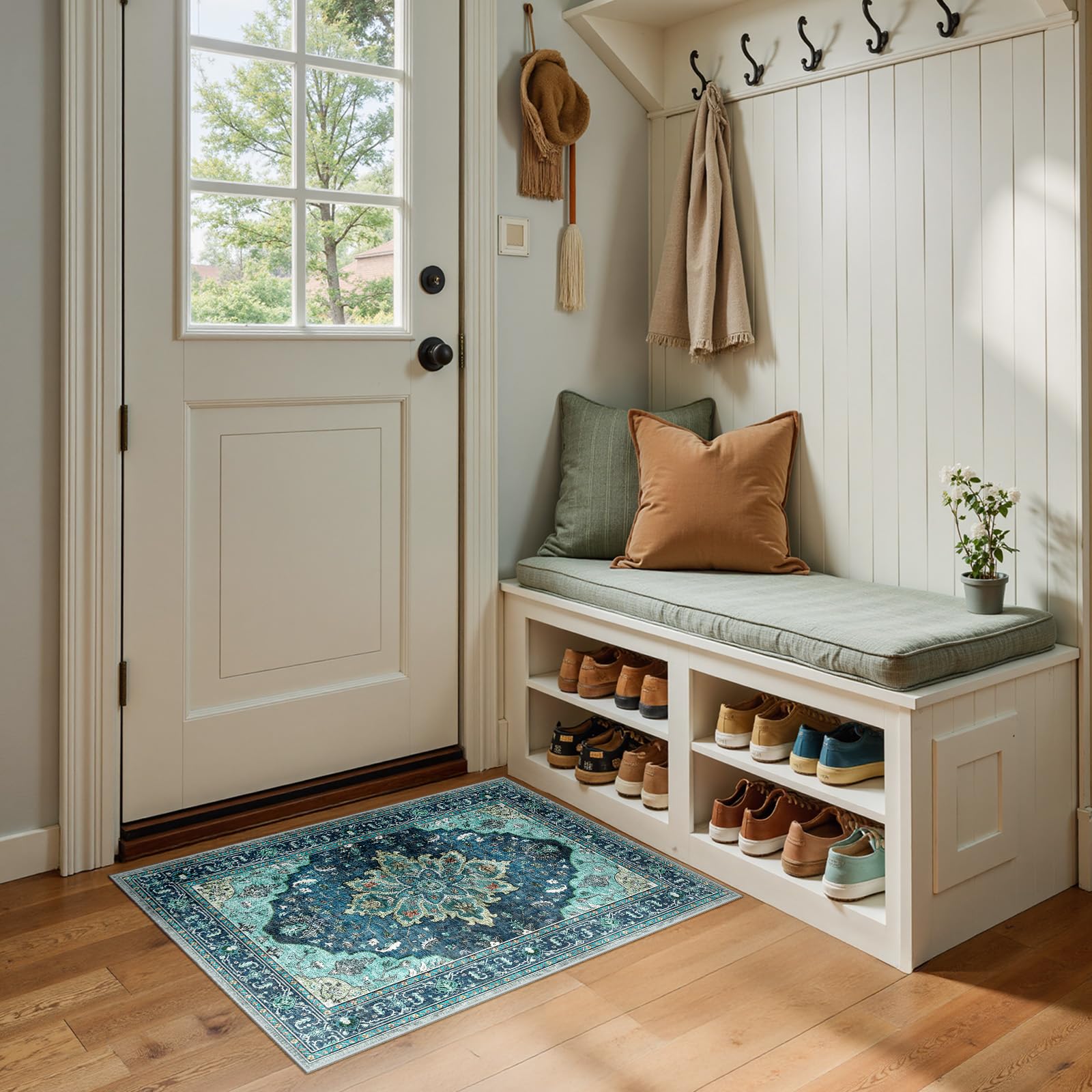 RELEANY Washable Area Rug, Small 2'x3', Teal