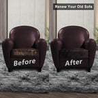 Leather Look Couch Cushion Covers Sofa Seat Slipcovers Sets Couches Furniture Protector for Sectional Armchair Loveseat Pets Kids Stretch Spandex Fabric (1 Cushion Armchair, Chocolate)