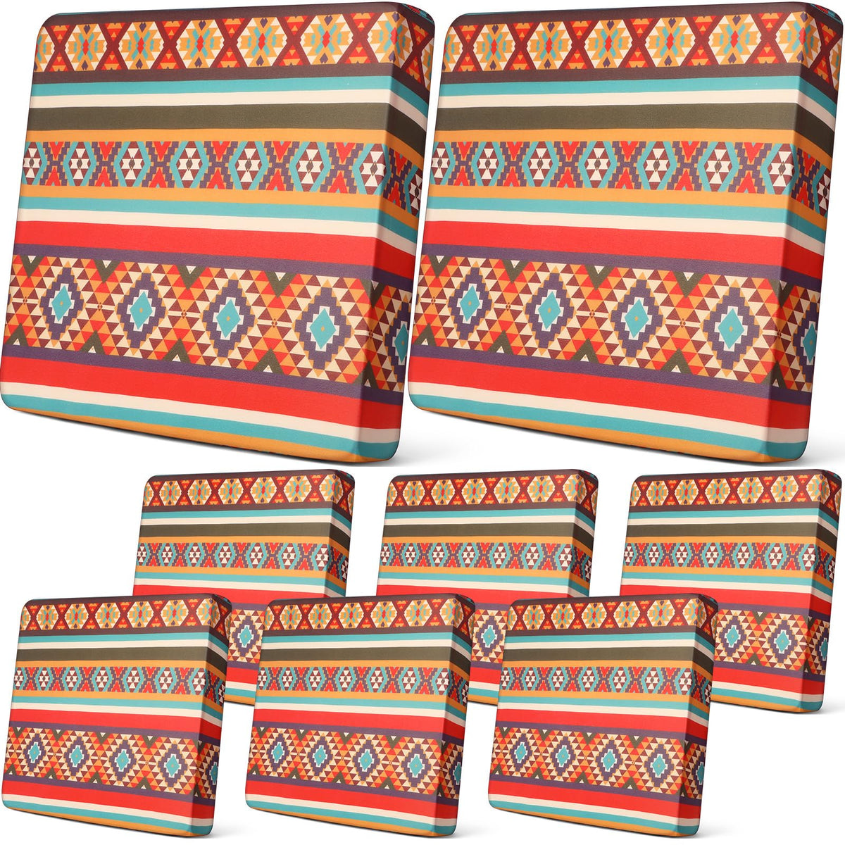 Newwiee 8 Pcs Patio Outdoor Cushion Covers,Solid,Wine Red