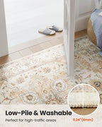 AMADA HOMEFURNISHING 2x6 Washable Runner Rug, Low-Profile Kitchen Rugs with Non-Slip Backing & Durable Edge Binding, Vintage Entryway Runner Rug for Bedroom & Hallway