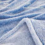 Exclusivo Mezcla Plush Fuzzy Fleece Throw Blanket Extra Large, Super Soft, Fluffy and Warm Blankets for Couch, Bed, All Season (Mixed Cobalt Blue, 50x70 inches)