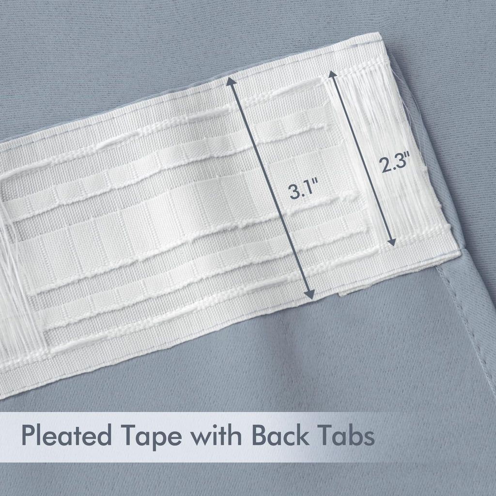 MIULEE Light Blue Back Tab Blackout Curtains 52x84 Inch Length 2 Panels Set