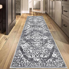HEBE Hallway Runner Rug 2'8''x8' Washable Vintage Distressed Area Rugs Non Slip Laundry Rug Runner Boho Floor Carpet Runners for Hallways Entryway Laundry Room Kitchen Bathroom