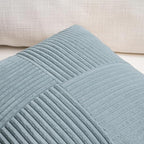 Fancy Homi Set of 2 Light Blue Decorative Throw Pillow Covers 20x20 Inch for Living Room Couch Bed Sofa, Farmhouse Boho Home Decor, Soft Cross Corduroy Patchwork Accent Square Cushion Case 50x50 cm