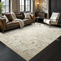 Toneed Abstract Area Rug 7x9 Modern Washable Rug Soft Non Slip Rug Low Pile for Bedroom Living Room Dining Room Beige