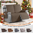 VANSOFY Waterproof Recliner Couch Covers, Sofa Covers 1-Piece Washable Reclining Sofa Cover Non-Slip Furniture Protector with Elastic Straps Pocket for Dogs, Pets(Brown,2 Seater)
