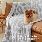 Bedsure Leopard Throw Blanket for Couch, Knit Fall Blanket - Super Soft, Cozy & Warm, GentleSoft, Breathable & Lightweight for Bed & Sofa, Grey, 50x60 Inches