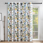 Topfinel Sliding Door Patio Floral Curtains & Drapes, Blackout Extra Wide Room Divider Large Coquette Vintage Farmhouse Country Hummingbird Patterned Grommet Curtains 1 Single Panels W100 x L84