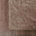 Goolela Furry 2x6 Fluffy Faux Sheepskin Beige Washable Shag Rug for Living Room Bedroom Sofa Cute Room Decor Rectangle