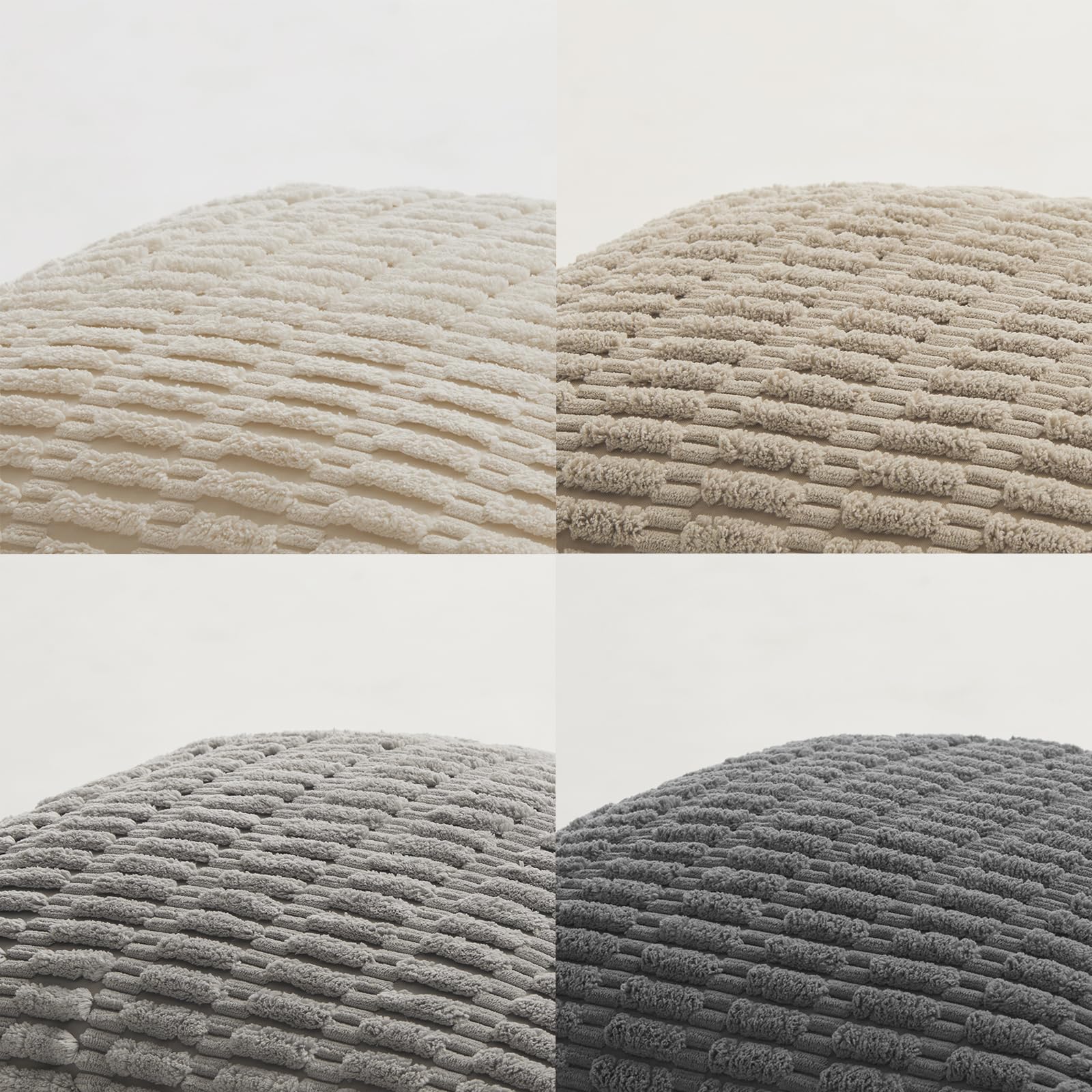 Fancy Homi 4 Packs Decorative Throw Pillow Covers for Living Room Couch Bed, Modern Farmhouse Boho Home Décor Accent Cushion Case, 20" x 12", Grey Series