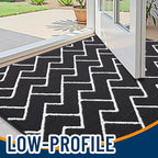OLANLY Front Door Mat, Non-Slip Rubber Backing, Dirt Resistant and Absorbent, Washable, Easy to Clean Low-Profile Indoor Doormat for Back Door, Entryway, Inside Entrance, 48x32, Deep Black