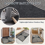 Lahome Enfys Rainbow Easy Jute Rug, 32"x48" Door Mat Black Indoor Outdoor Neutral Entryway Rug, Farmhouse Non Slip Non Shedding Lightweight Kitchen Mats for Floor Entrance