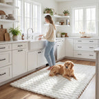 nuLOOM Jeni Off White Checkered Washable Area Rug, 8' x 10'
