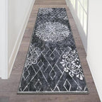 HEBE Hallway Runner Rug 2'x6' Washable Vintage Distressed Area Rugs Non Slip Laundry Rug Runner Boho Floor Carpet Runners for Hallways Entryway Laundry Room Kitchen Bathroom