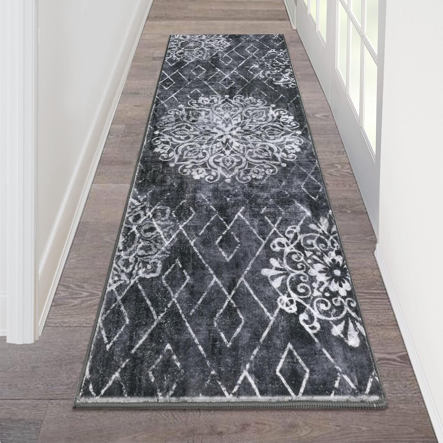 HEBE Hallway Runner Rug 2'x6', Washable Non Slip Kitchen Rug Runner