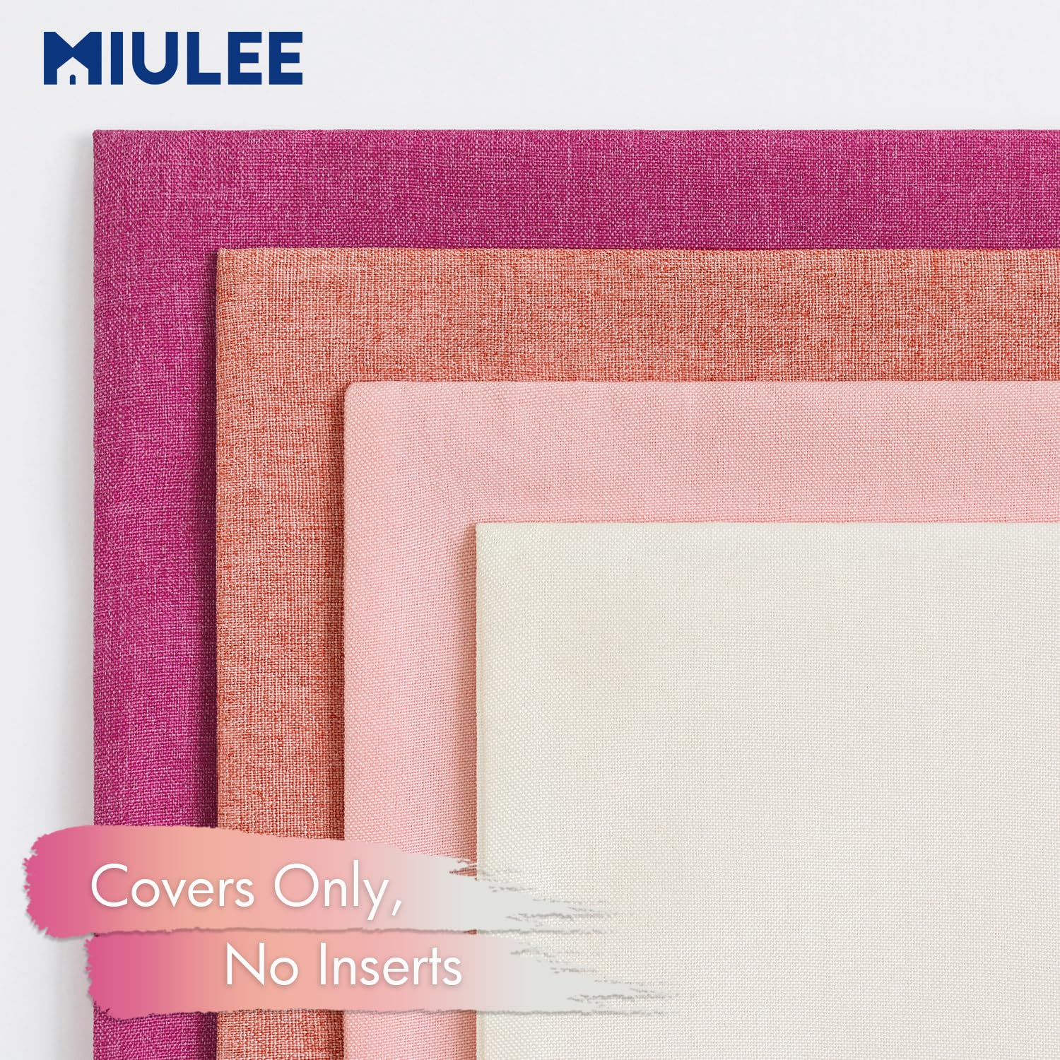 MIULEE Pack of 4 Decorative Outdoor Throw Pillow Covers Linen Waterproof Pillow Covers Summer Farmhouse Cushion Cases for Patio Garden Tent Balcony Couch Sofa 18x18 Inch Pink